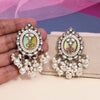 White Color Kundan Earrings (KDE976WHT)