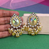 Yellow Color Kundan Earrings (KDE976YLW)