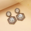 Brown Color Moissanite Kundan Earrings (KDE977BRW)