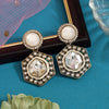 Green Color Moissanite Kundan Earrings (KDE977GRN)