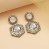 Pista Green Color Moissanite Kundan Earrings (KDE977PGRN)