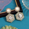 Pista Green Color Moissanite Kundan Earrings (KDE977PGRN)