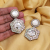 Pink & Pista Green Color Moissanite Kundan Earrings (KDE977PNKPGRN)