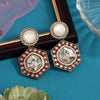 Red Color Moissanite Kundan Earrings (KDE977RED)