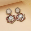 Red Color Moissanite Kundan Earrings (KDE977RED)