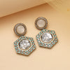 Rama Green Color Moissanite Kundan Earrings (KDE977RGRN)