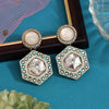 Rama Green Color Moissanite Kundan Earrings (KDE977RGRN)