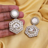 White Color Moissanite Kundan Earrings (KDE977WHT)