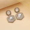 White Color Moissanite Kundan Earrings (KDE977WHT)