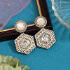 White Color Moissanite Kundan Earrings (KDE977WHT)