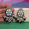 Black Color Kundan Earrings (KDE978BLK)