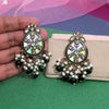 Green Color Kundan Earrings (KDE978GRN)