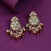 Maroon Color Kundan Earrings (KDE978MRN)