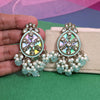 Sky Blue Color Kundan Earrings (KDE978SBLU)