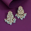 Sky Blue Color Kundan Earrings (KDE978SBLU)