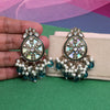 Turquoise Blue Color Kundan Earrings (KDE978TBLU)