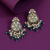 Turquoise Blue Color Kundan Earrings (KDE978TBLU)