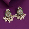 White Color Kundan Earrings (KDE978WHT)