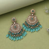 Firozi Color Kundan Pakistani Earrings (KDE979FRZ)