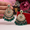 Green Color Kundan Pakistani Earrings (KDE979GRN)