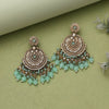 Pista Green Color Kundan Pakistani Earrings (KDE979PGRN)