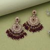 Purple Color Kundan Pakistani Earrings (KDE979PRP)