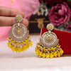 Yellow Color Kundan Pakistani Earrings (KDE979YLW)