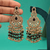 Black Color Kundan Pakistani Earrings (KDE980BLK)