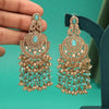 Firozi Color Kundan Pakistani Earrings (KDE980FRZ)