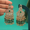 Green Color Kundan Pakistani Earrings (KDE980GRN)