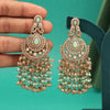 Pista Green Color Kundan Pakistani Earrings (KDE980PGRN)