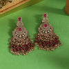 Rani Color Kundan Pakistani Earrings (KDE980RNI)