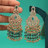 Turquoise Blue Color Kundan Pakistani Earrings (KDE980TBLU)