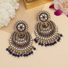 Blue Color Kundan Pakistani Earrings (KDE981BLU)