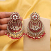 Rani Color Kundan Pakistani Earrings (KDE981RNI)