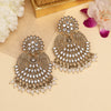 White Color Kundan Pakistani Earrings (KDE981WHT)