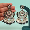 Black Color Kundan Pakistani Earrings (KDE982BLK)