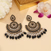 Black Color Kundan Pakistani Earrings (KDE982BLK)