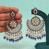 Blue Color Kundan Pakistani Earrings (KDE982BLU)