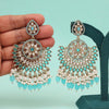 Firozi Color Kundan Pakistani Earrings (KDE982FRZ)