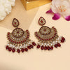 Maroon Color Kundan Pakistani Earrings (KDE982MRN)