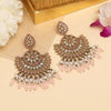 Pink Color Kundan Pakistani Earrings (KDE982PNK)