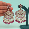 Purple Color Kundan Pakistani Earrings (KDE982PRP)