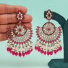 Rani Color Kundan Pakistani Earrings (KDE982RNI)