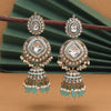 Firozi Color Kundan Earrings (KDE983FRZ)