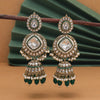 Green Color Kundan Earrings (KDE983GRN)