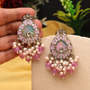 Light Purple Color Meena Work Kundan Earrings (KDE984LPRP)