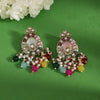 Multi Color Meena Work Kundan Earrings (KDE984MLT)