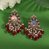 Maroon Color Meena Work Kundan Earrings (KDE984MRN)