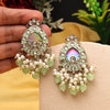 Pista Green Color Meena Work Kundan Earrings (KDE984PGRN)